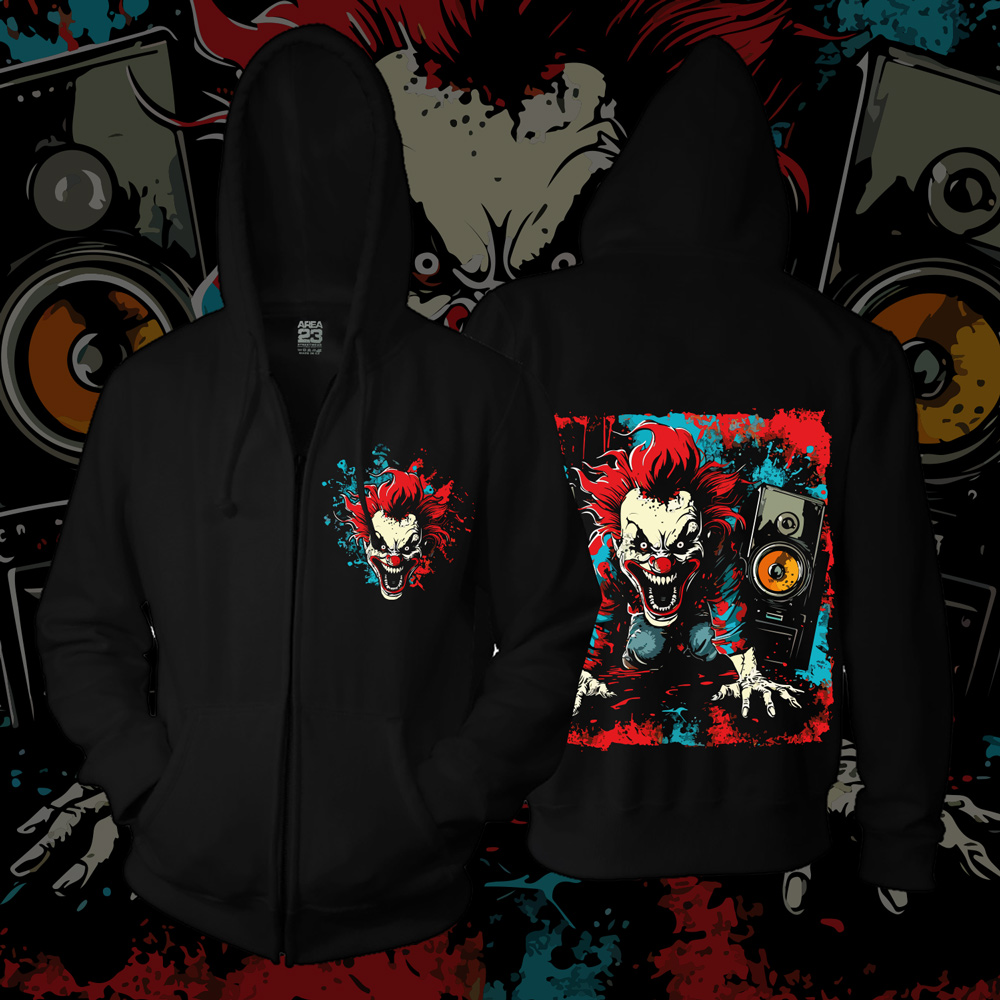 Unisex mikina se zipem Creepy clown Výprodej!+